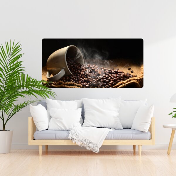 60x120cm Kávová šálka - textilná nálepka na stenu