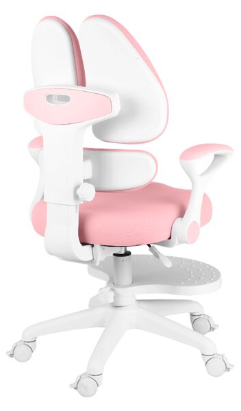 Detská rastúca stolička Neoseat KIDDY TWO — látka, prateľný poťah, ružová