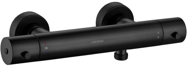 CERANO - Nástenná sprchová batéria - termostatická - Tondo - matná čierna