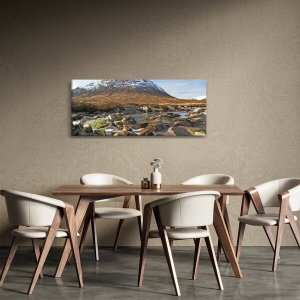 Obraz - Hora s riekou (120x50 cm)