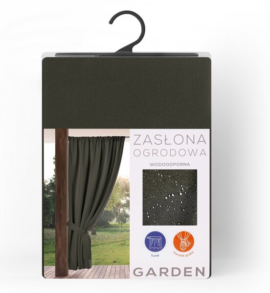ZÁHRADNÝ VODEODOLNÝ ZÁVES NA PÁSKE GARDEN 155X200 CM GRAFITOVÁ