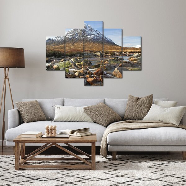Obraz - Hora s riekou (150x105 cm)