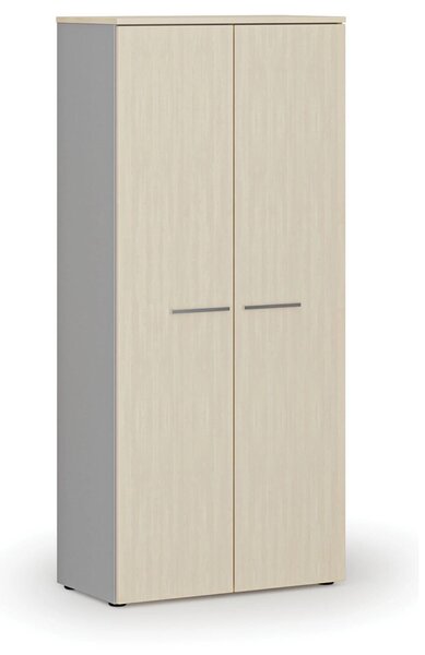 Šatníková skriňa s výsuvom PRIMO GRAY, 800 x 420 x 1781 mm, sivá/breza