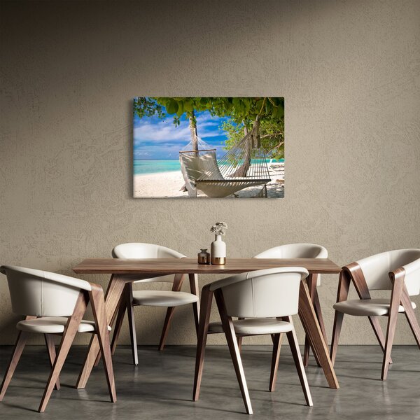 Obraz - Hojdacia sieť na pláži (90x60 cm)