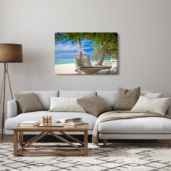 Obraz - Hojdacia sieť na pláži (90x60 cm)