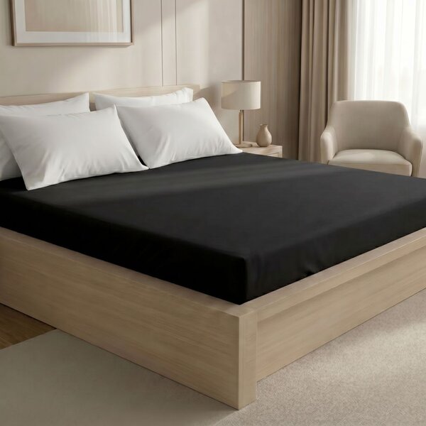 Kvalitex Prestieradlo bavlnené napínacie čierne 90x200cm
