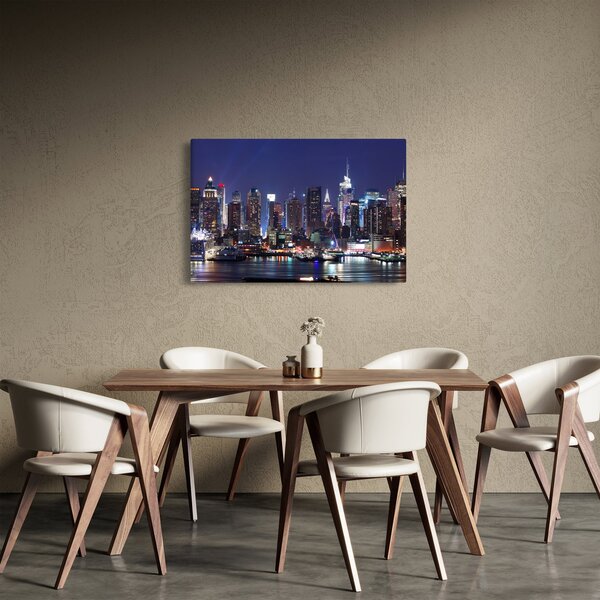 Obraz - Osvetlené New Yorské mrakodrapy (90x60 cm)