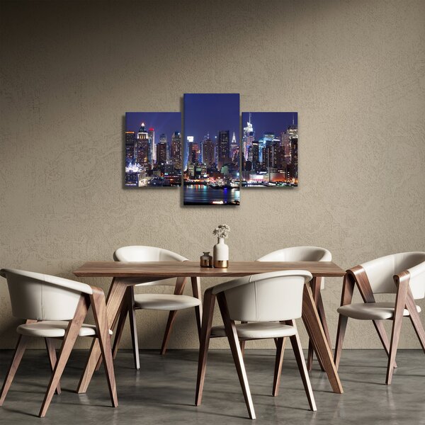 Obraz - Osvetlené New Yorské mrakodrapy (90x60 cm)