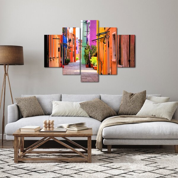 Obraz - Farebné domy v Burane, Benátky (150x105 cm)