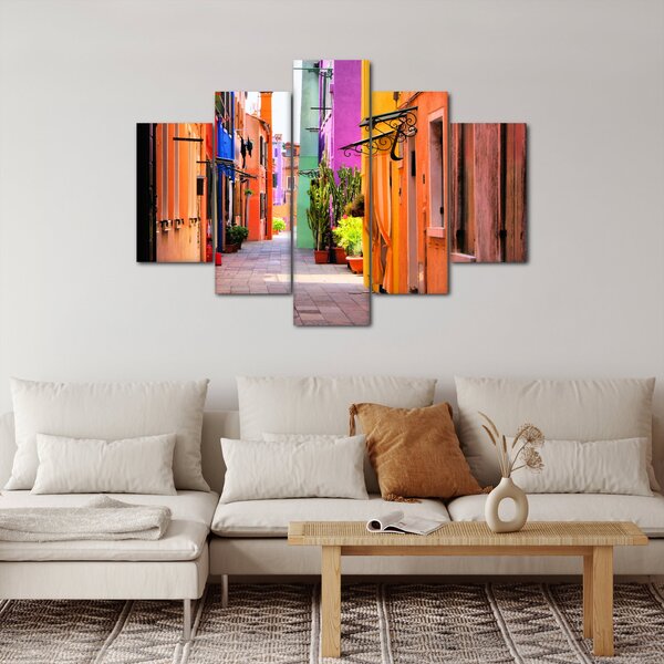 Obraz - Farebné domy v Burane, Benátky (150x105 cm)