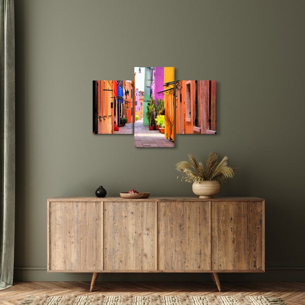 Obraz - Farebné domy v Burane, Benátky (90x60 cm)