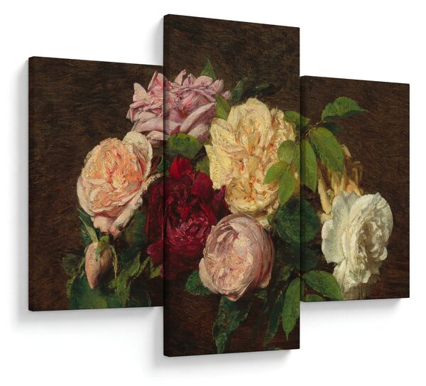 Obraz - Henri Fantin-Latour, Roses de Nice on a Table, reprodukcia (90x60 cm)