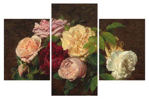 Obraz - Henri Fantin-Latour, Roses de Nice on a Table, reprodukcia (90x60 cm)