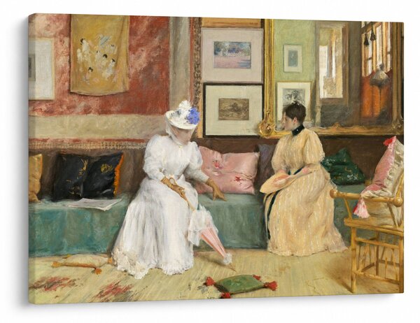 Obraz - William Merritt Chase, A Friendly Call, reprodukcia (70x50 cm)