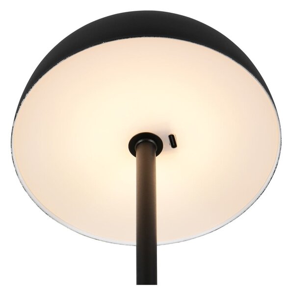 Matne čierna LED stolová lampa s kovovým tienidlom (výška 21 cm) Munoz – Reality