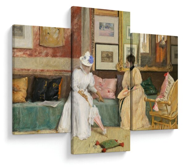 Obraz - William Merritt Chase, A Friendly Call, reprodukcia (90x60 cm)