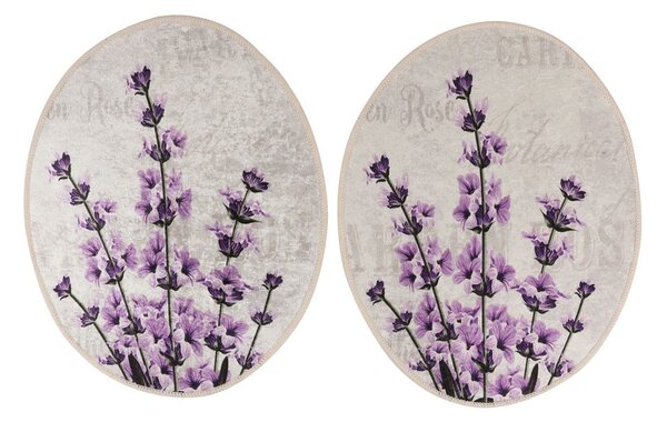 Fialovo-béžové kúpeľňové predložky v súprave 3 ks 60x100 cm Lavender – Foutastic