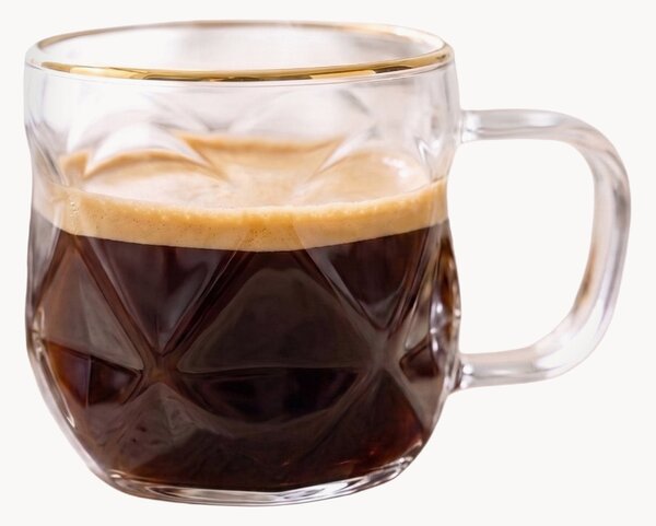 Borosilikátové šálky na espresso Geo Gold, 4 ks
