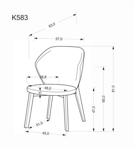 Halmar Jedálenská stolička K583 orech/hnedá/béžová
