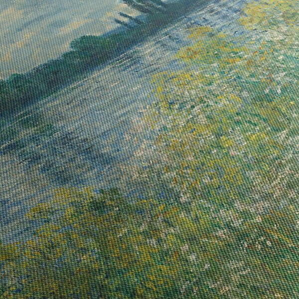Obraz - Claude Monet, Banks of the Seine, reprodukcia (s hodinami) (90x30 cm)