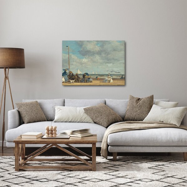 Obraz - Eugène Boudin, Beach at Trouville, reprodukcia (70x50 cm)