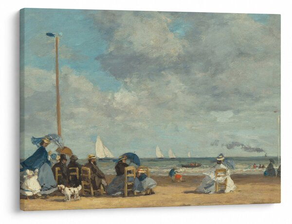 Obraz - Eugène Boudin, Beach at Trouville, reprodukcia (70x50 cm)