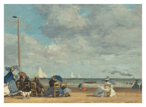 Obraz - Eugène Boudin, Beach at Trouville, reprodukcia (70x50 cm)