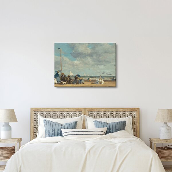 Obraz - Eugène Boudin, Beach at Trouville, reprodukcia (70x50 cm)