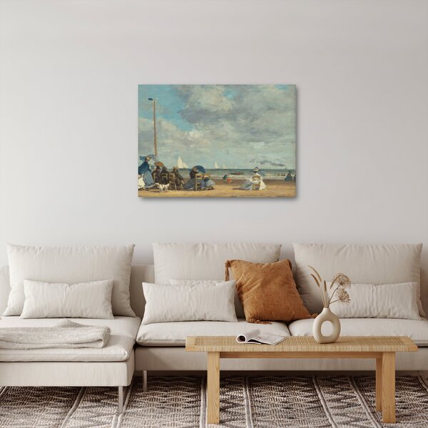 Obraz - Eugène Boudin, Beach at Trouville, reprodukcia (70x50 cm)