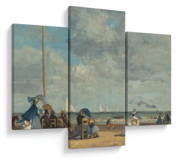 Obraz - Eugène Boudin, Beach at Trouville, reprodukcia (90x60 cm)