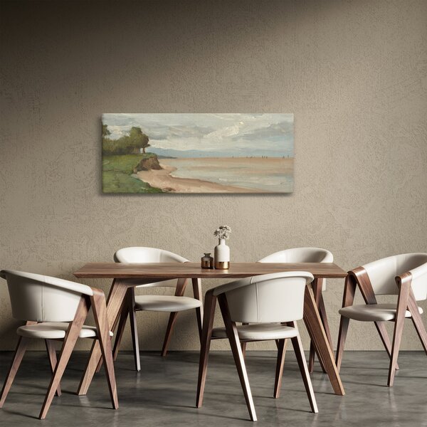 Obraz - Jean-Baptiste-Camille Corot, Beach Near Etretat, reprodukcia (120x50 cm)