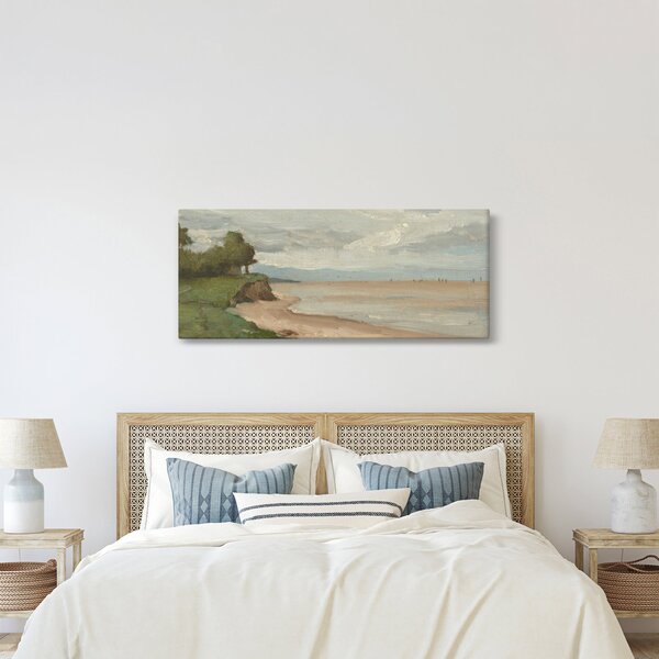 Obraz - Jean-Baptiste-Camille Corot, Beach Near Etretat, reprodukcia (120x50 cm)