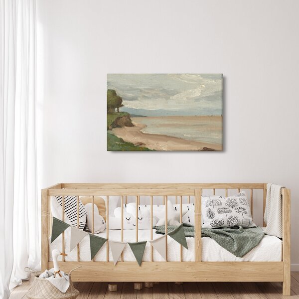 Obraz - Jean-Baptiste-Camille Corot, Beach Near Etretat, reprodukcia (90x60 cm)