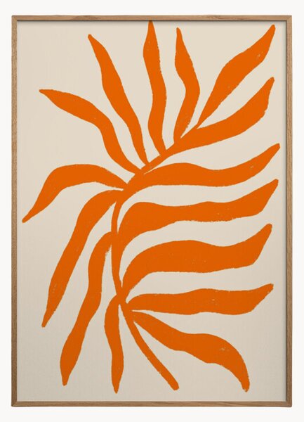 Nástenná dekorácia v ráme Orange Silhouette Textured Branch