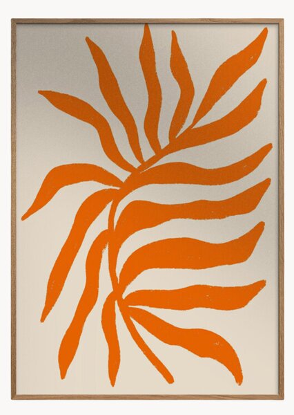 Nástenná dekorácia v ráme Orange Silhouette Textured Branch