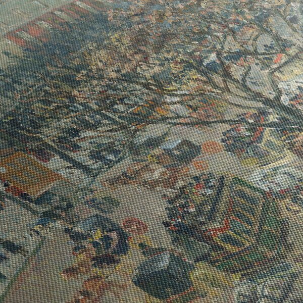 Obraz - Camille Pissarro, Boulevard des Italiens, Morning, Sunlight, reprodukcia (s hodinami) (90x30 cm)