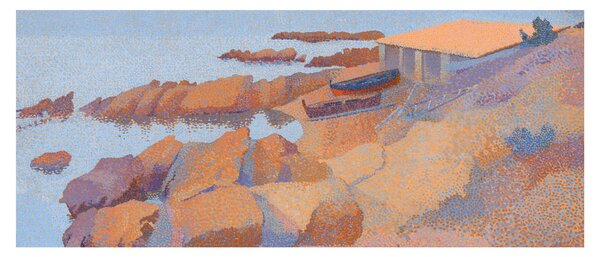 Obraz - Henri Edmond Cross, Calanque des Antibois, reprodukcia (120x50 cm)
