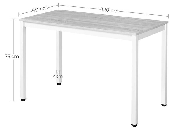 Stôl TESSA 120cm x 60cm - čierny / čierne nohy