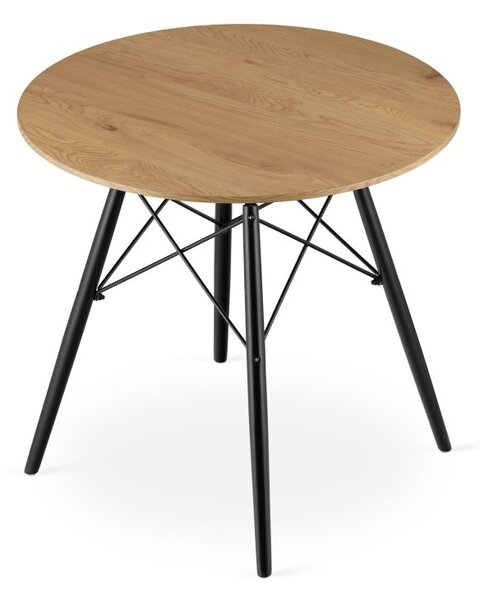 Jedálenský stôl 80 cm dub / čierne nohy