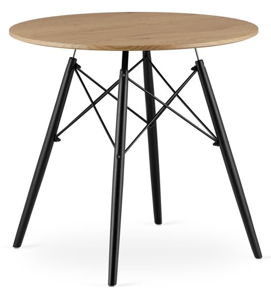 Jedálenský stôl 80 cm dub / čierne nohy