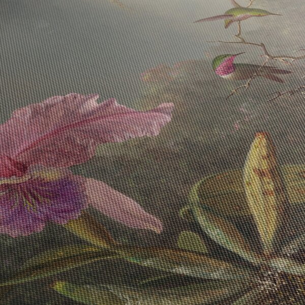 Obraz - Martin Johnson Heade, Cattleya Orchid and Three Hummingbirds, reprodukcia (90x60 cm)