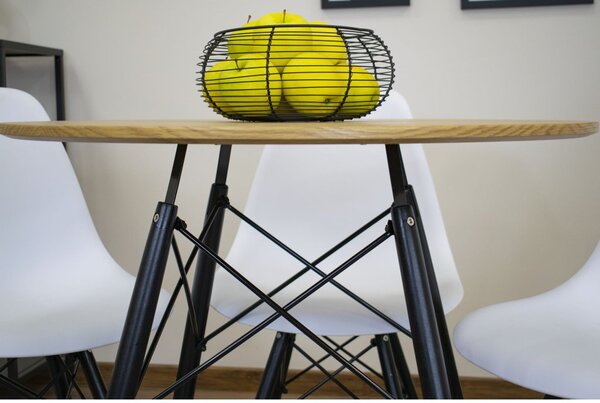 Jedálenský stôl 80 cm dub / čierne nohy