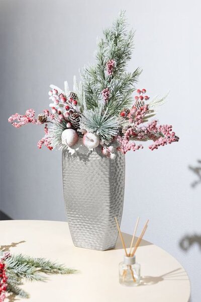 Vetvička MagicHome Vianoce, zasnežená, 17 cm