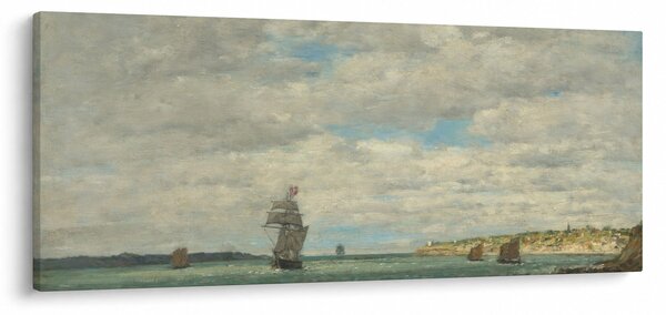 Obraz - Eugène Boudin, Coast of Brittany, reprodukcia (120x50 cm)