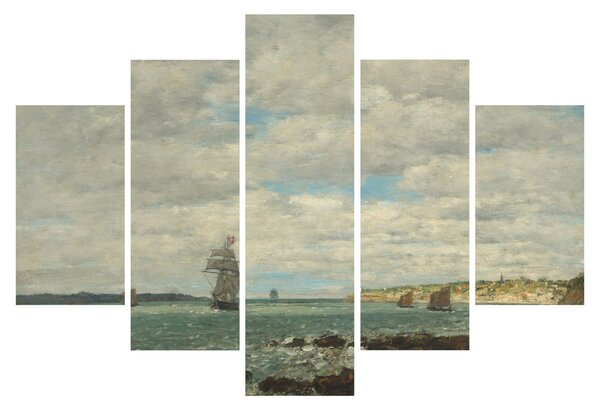 Obraz - Eugène Boudin, Coast of Brittany, reprodukcia (150x105 cm)