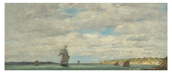 Obraz - Eugène Boudin, Coast of Brittany, reprodukcia (120x50 cm)