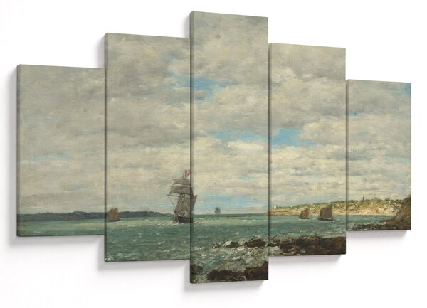 Obraz - Eugène Boudin, Coast of Brittany, reprodukcia (150x105 cm)