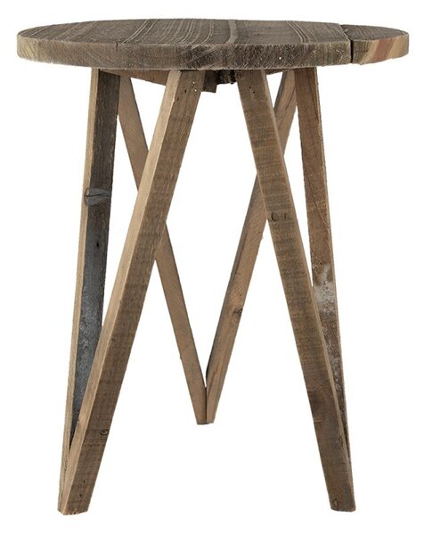 Drevený dekoračný antik stolík na kvetinu - Ø 30*36 cm - Clayre & Eef