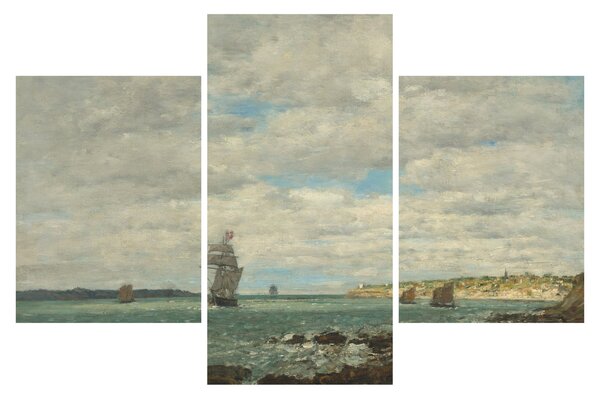 Obraz - Eugène Boudin, Coast of Brittany, reprodukcia (90x60 cm)