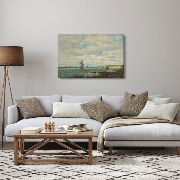 Obraz - Eugène Boudin, Coast of Brittany, reprodukcia (90x60 cm)
